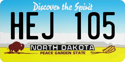 ND license plate HEJ105