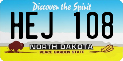 ND license plate HEJ108