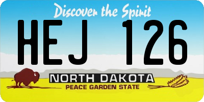 ND license plate HEJ126