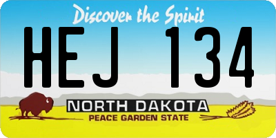 ND license plate HEJ134