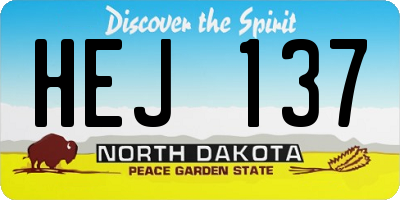 ND license plate HEJ137