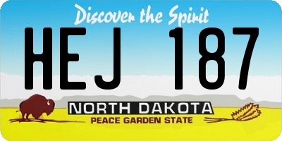 ND license plate HEJ187