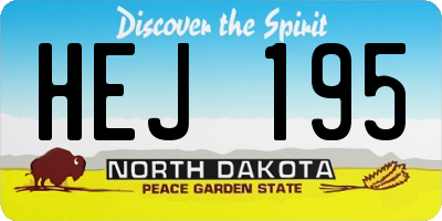 ND license plate HEJ195