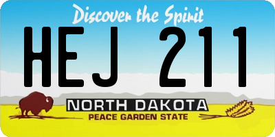 ND license plate HEJ211