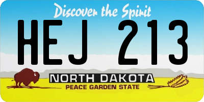ND license plate HEJ213