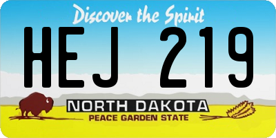 ND license plate HEJ219