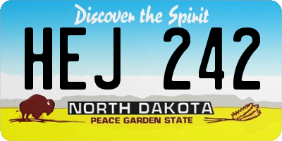 ND license plate HEJ242