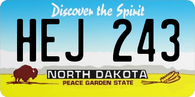 ND license plate HEJ243