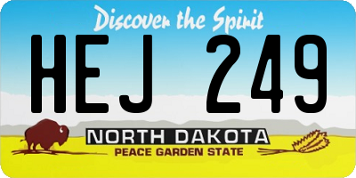 ND license plate HEJ249