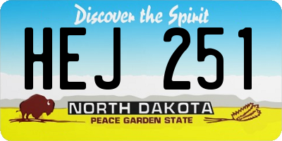 ND license plate HEJ251