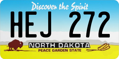 ND license plate HEJ272