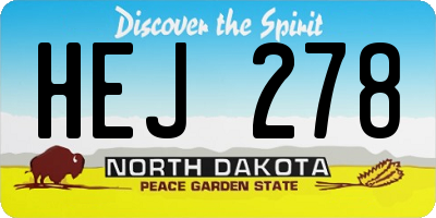 ND license plate HEJ278