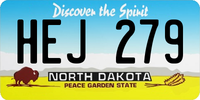 ND license plate HEJ279