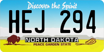 ND license plate HEJ294