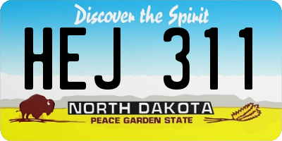 ND license plate HEJ311