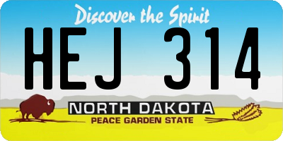 ND license plate HEJ314