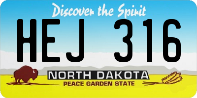 ND license plate HEJ316