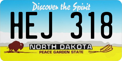 ND license plate HEJ318