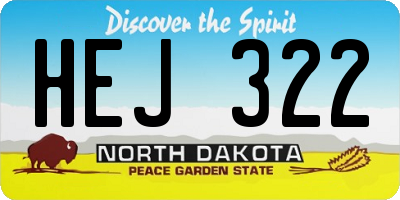 ND license plate HEJ322