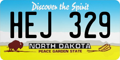 ND license plate HEJ329