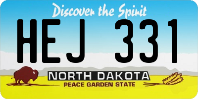 ND license plate HEJ331