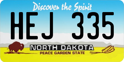 ND license plate HEJ335