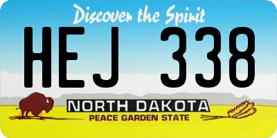 ND license plate HEJ338