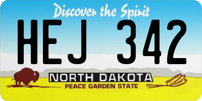 ND license plate HEJ342