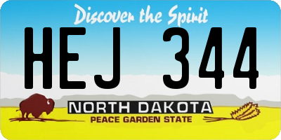 ND license plate HEJ344