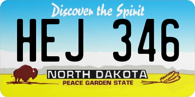 ND license plate HEJ346