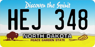 ND license plate HEJ348