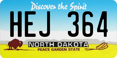 ND license plate HEJ364