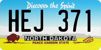 ND license plate HEJ371