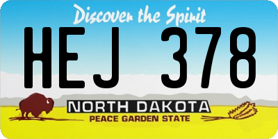 ND license plate HEJ378