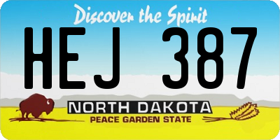 ND license plate HEJ387