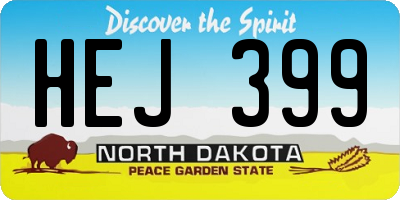 ND license plate HEJ399