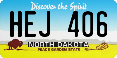 ND license plate HEJ406