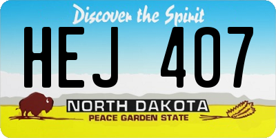 ND license plate HEJ407