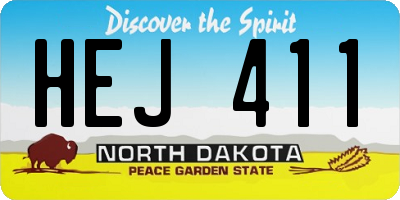 ND license plate HEJ411