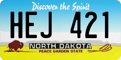 ND license plate HEJ421