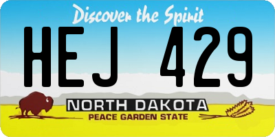 ND license plate HEJ429