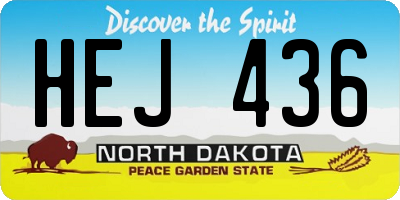 ND license plate HEJ436