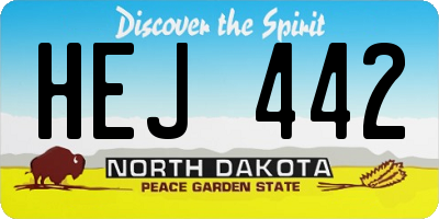ND license plate HEJ442