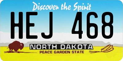 ND license plate HEJ468