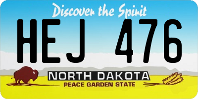 ND license plate HEJ476