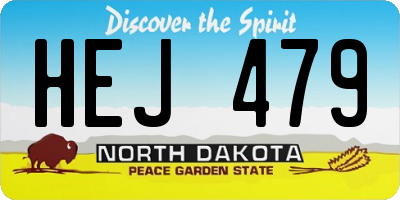 ND license plate HEJ479