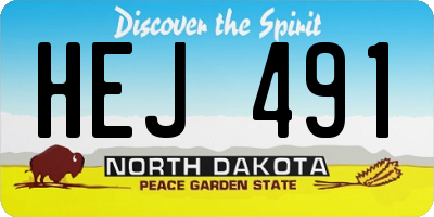 ND license plate HEJ491