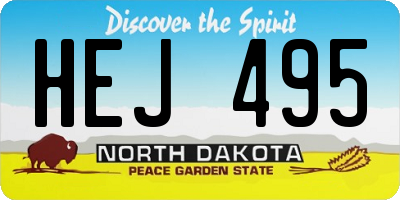 ND license plate HEJ495