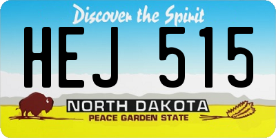 ND license plate HEJ515
