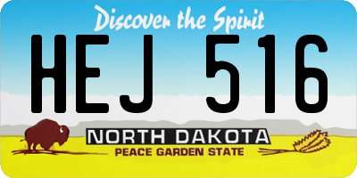 ND license plate HEJ516